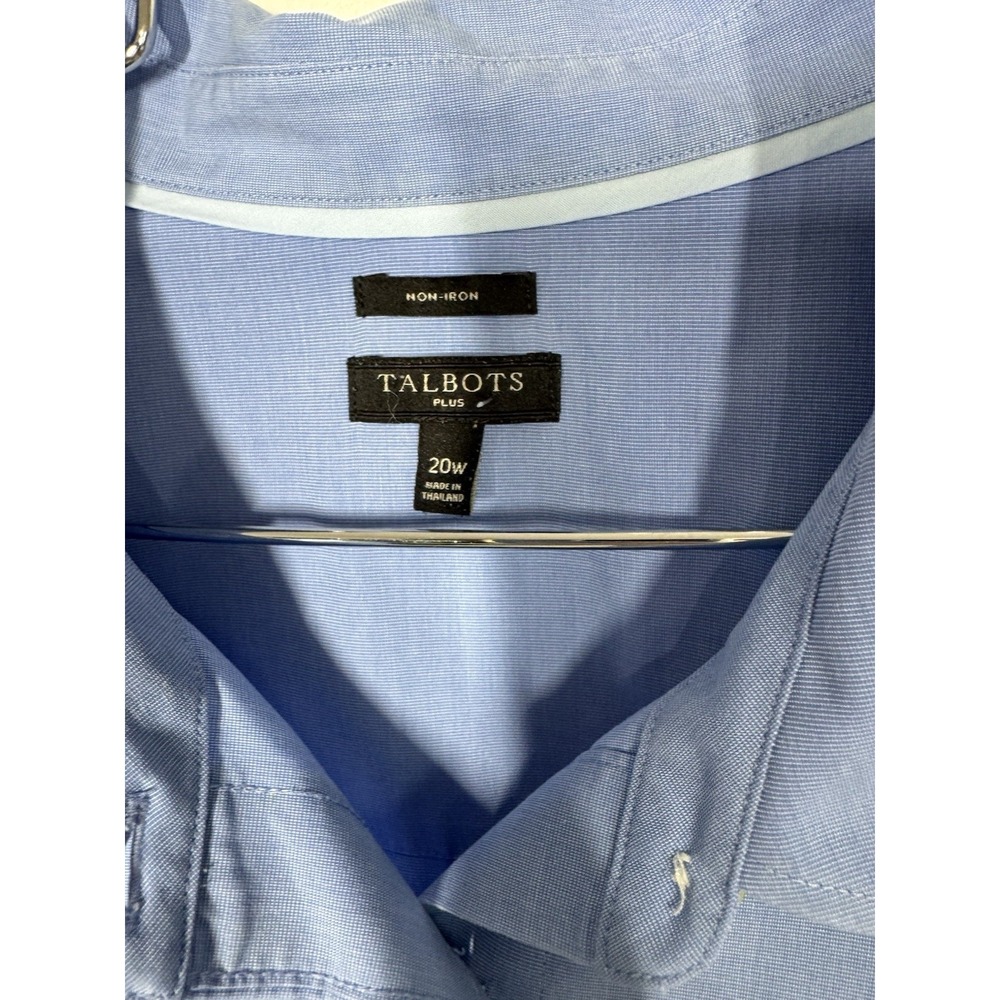 Talbots Non Iron Slightly Fitted Blue Long Sleeve‎ Button Up Shirt Women's 20 - Picture 4 of 9